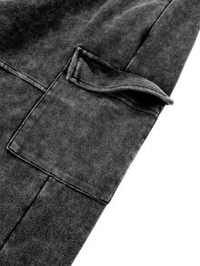 PAVTROS Men's Casual Washed Cargo Sweatpants With Drawstring Waist Black Cargo Jeans Black Cargos For Men Baggy Cargo Pants Loose Fit Cargo Pants Men Washed Black Cargo Pants Men Black Cargo Pants Loose Cargo Casual Pants,Baggy Pants,Track Pants,Jogging,Baggy