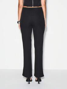 KIZN High Waisted Flared Bengaline Trousers For Evening Party Occasions - Black - View 2