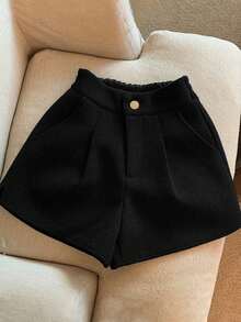 Franclia Fashionable & Versatile High-Waisted Tri-Color Wool Blend Shorts Set, Suitable For Commuting - Multicolor - View 3