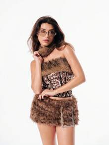 SHEIN Unity Sexy Brown Leopard Print Skirt, Autumn/Winter - Multicolor - View 4