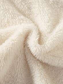 SHEIN Sparklyn 少女休闲百搭卡通水豚刺绣连帽宽松抓绒卫衣+打底裤秋冬套装 - 米色 - 查看 7