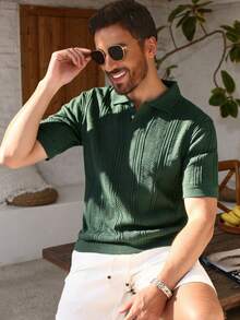 Manfinity Mode 男式纯色短袖休闲高领针织上衣