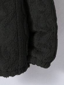 Sparklyn 少女白色蓬松夹克，冬季，毛绒材质，长款设计，舒适合身，经典白色