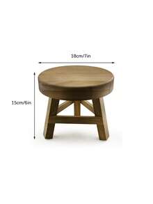 Madebyblanc 1pc Small Wooden Stool Display Stool Decorative Round Wooden Base Stool, Suitable For Small Flower Pot Display, Home Decoration And Office Auxiliary Stand, Decorative Stand, Sturdy Base, Plant Stand, Flower Pot Stand, Plant Enthusiasts