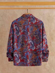 HIMLAND Men's Retro Style Printed Long Sleeve Shirt Flannel - Multicolor - View 3