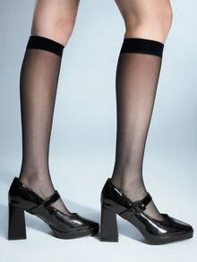 Sugerpunk New Stylish Versatile Burgundy Party/Work Runway Platform High Heel Shoes For Women, All Season - Black - View 5