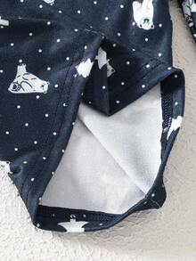 Baby Boys Pajama Set,Cute Navy Blue Polar Bear & Construction Truck Print Crew Neck Top And Pants,Autumn Lounge Snug Fit Four Season Outfit Sets - Multicolor - View 5
