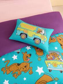 SCOOBY-DOO X SHEIN 3Pc Cartoon Printed Quilt Cover Set, Polished Material, Soft And Warm, Green Quilt Cover, Multiple Sizes, Suitable For Single Bed/Double Bed/Queen Bed/King Bed,Gift Ideas - 綠色 - 查看 6