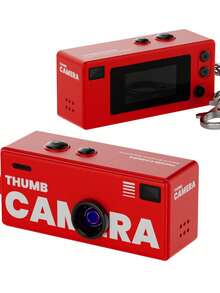 Teckwe 迷你钥匙扣相机，拇指相机，1080P 全高清迷你复古数码相机，微型便携复古微距相机，生日礼物