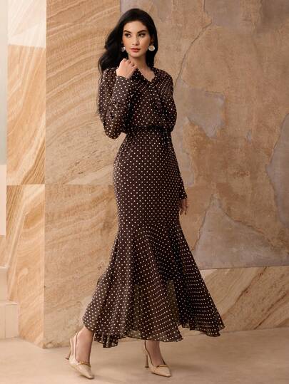 Graceveil French Design High Cinched Waist Women Dress