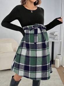 SHEIN Elegant Casual A-Line Maternity Dress For Women - Green - View 5
