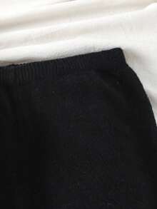 时尚女童爱心图案针织毛衣搭配黑色休闲裤，适合居家、外出、聚会、返校等场合。 - 卡其色 - 查看 8