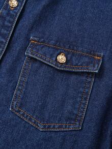 GlowEve 女士休闲通勤牛仔夹克，秋季 - 藍色 - 查看 6