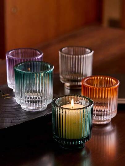 Cirelle 1 Piece Creative Candlestick Decoration, Household Glass Candle Cup, Candlelight Dinner Prop, Romantic Table Atmosphere Candlestick