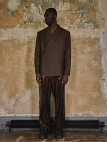 Musero Fitted Smart Style Hidden Button Fastening Blazer Tailored One Breast Suit Jacket Winter Essentials Smartwear Suiting - Chocolate Brown - View 5