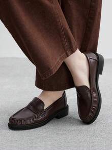 CUCCOO BIZCHIC Giày thể thao đế bằng lười thường ngày dành cho nữ - Cà phê nâu - Xem 3