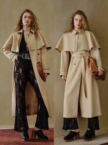 MOTF STUDIO 时尚可拆卸扣带中长款风衣 - 卡其色 - 查看 9