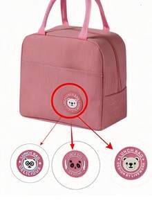 1pc Leakproof Thick Aluminum Foil Insulated Reusable Bear Print Lunch Tote Bag For Work School Teachers Outdoor Picnic Camping Travel - Gift For Women Men Teachers Day Birthday Holiday Presents Cooler Bag Portable Lunchbox Container - Multicolor - View 7