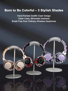 JMMO "350mAh P2988" 2025 New Graffiti Over-Ear Wireless Headphones, Multi-Device Compatible, Ultra-Long Battery Life, Suitable For Gaming And Music - Multicolor - View 5