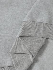 Momance Versatile, Loose, Comfortable Metal Zipper Maternity Sweatshirt - Light Grey - View 6