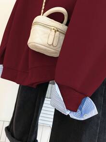 Resyla 秋冬新款休闲学院风女式卫衣 - 酒紅色 - 查看 8