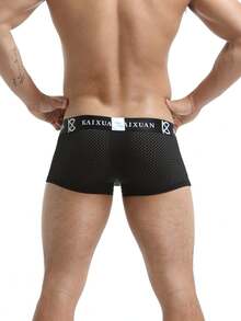 WENEZON Herren abnehmbare Tasse sexy Mesh Slips - Schwarz - Übersicht 2