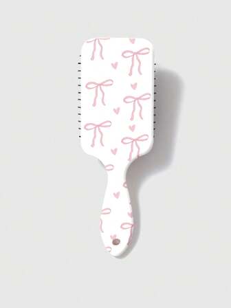 Kawaii Pettine massaggiante con cuscinetto grande a forma di farfalla stampata e fiocco, per uso domestico