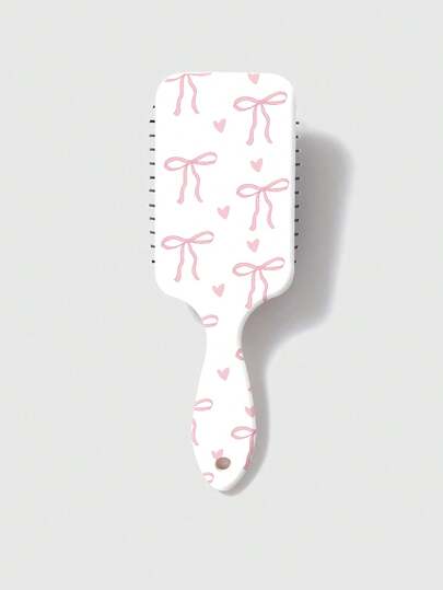 Kawaii Cepillo de pelo con cojín de masaje con estampado de mariposa y lazo, de gran tamaño, para uso doméstico