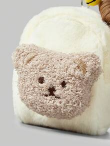 ROMWE Kawaii 可爱小狗毛绒零钱包 - 米色 - 查看 4