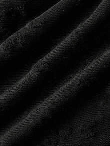SHEIN MOD 女士提花甜心领喇叭袖鱼尾下摆修身优雅连衣裙 - 黑色 - 查看 4