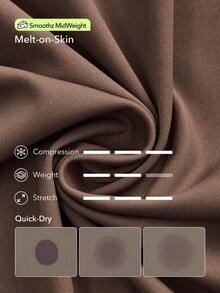 OutZeal 女士吸湿速干收腹后口袋撞色户外紧身裤，秋冬季 - 咖啡棕 - 查看 4