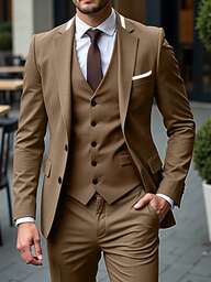 Manfinity Mode Enfärgad kostym för män: Jacka och byxor