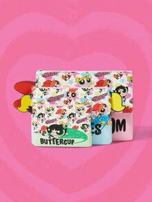 The Powerpuff Girls | ROMWE | 3pcs/Set Blossom, Bubbles, Buttercup Pattern Zipper Cosmetic Bag Set, Makeup Organizer Pouch - Multicolor - View 5
