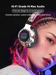 JMMO "350mAh P2988" 2025 New Graffiti Over-Ear Wireless Headphones, Multi-Device Compatible, Ultra-Long Battery Life, Suitable For Gaming And Music - Multicolor - View 2