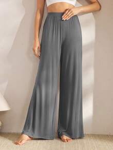 Ocili Celana Santai Kasual Wanita Warna Polos, Musim Gugur & Musim Dingin - Grey - View 8