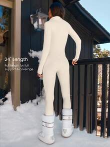 GLOWMODE 24" FeatherFit™ Renew Leggings With Built-In Underwear Valentine's Day Low Impact Yoga Daily Valentine's Day - Pearl White - View 3