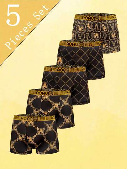 Velminro 男士字母印花弹力腰带休闲平角内裤