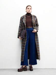 CUCCOO BIZCHIC 时尚百搭通勤厚底坡跟乐福鞋，圣诞节必备 - 咖啡棕 - 查看 2