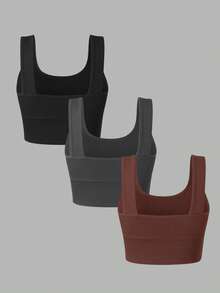 Gameset SHEIN Sport Women's Casual Solid Color Minimalist Sports Camisole - Multicolor - View 2