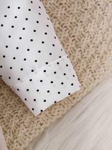 SHEIN Set 2 buc cămașă cu mânecă lungă și pantaloni cu pieptăn pentru bebeluși băieți, cu buline