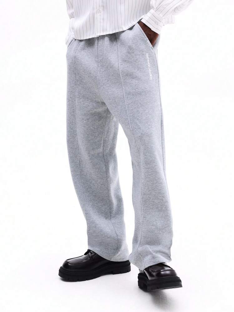 Straight Fit Sweatpants With Clean Waist