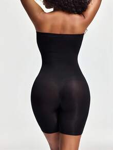 SHAPORA Enterizo ajustado de mujer en unicolor sin tirantes - Negro - Ver 3