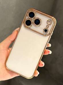 1个保护性电镀透明手机壳，兼容软TPU后盖 - 金色 - 查看 2