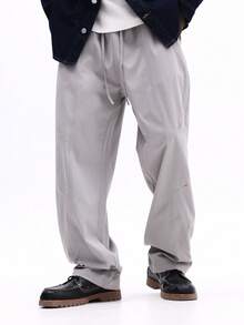 SUMWON Lässige Jogginghose mit Kordelzug und gerippten Bündchen für den täglichen Komfort - Grau - Übersicht 6