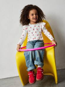 Maija Kids Maija Kids 女童碎花针织柔软圆领长袖套头衫 - 粉色 - 查看 3