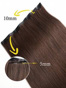 Seamless Clip Ins 丰盈接发 55克 1片 4号 深棕色 100% 高品质毛鳞片顺滑 Remy 真人发 无痕 PU 夹式接发 - S4 - 查看 4