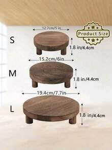 1/3Pcs Wooden Risers For Display Wood Pedestal Stand For Display Mini Riser Stand Round Wooden Riser Holder Rustic Farmhouse Riser For Decor Tiered Tray Decor Riser For Home Kitchen, 3 Size