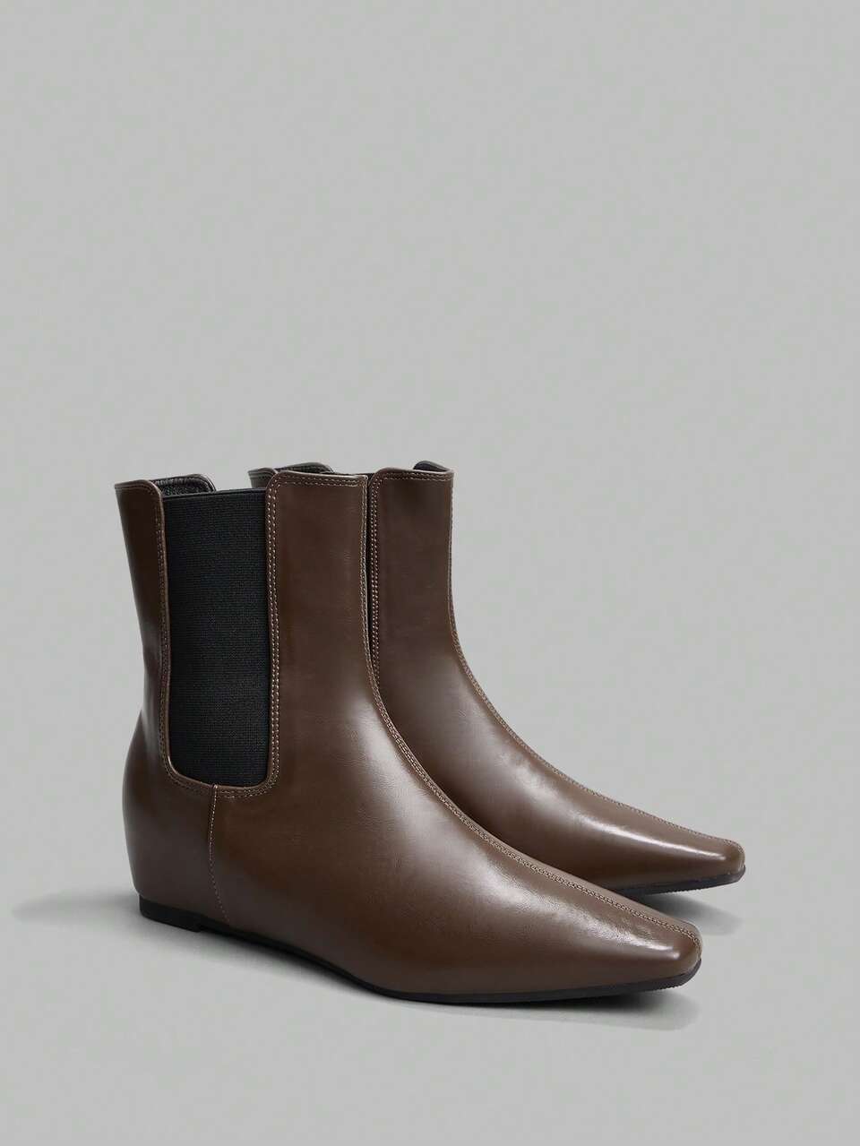 Women's European & American Style Ankle Boots, New Autumn/Winter Square Toe Flat Slim Boots For Christmas