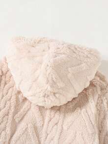 Maija Kids 年轻女孩刺绣图案连帽衫和运动裤休闲套装 - 杏色 - 查看 5