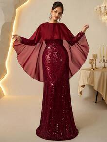 Coutiva 正式晚礼服（装饰繁复） - 酒紅色 - 查看 5